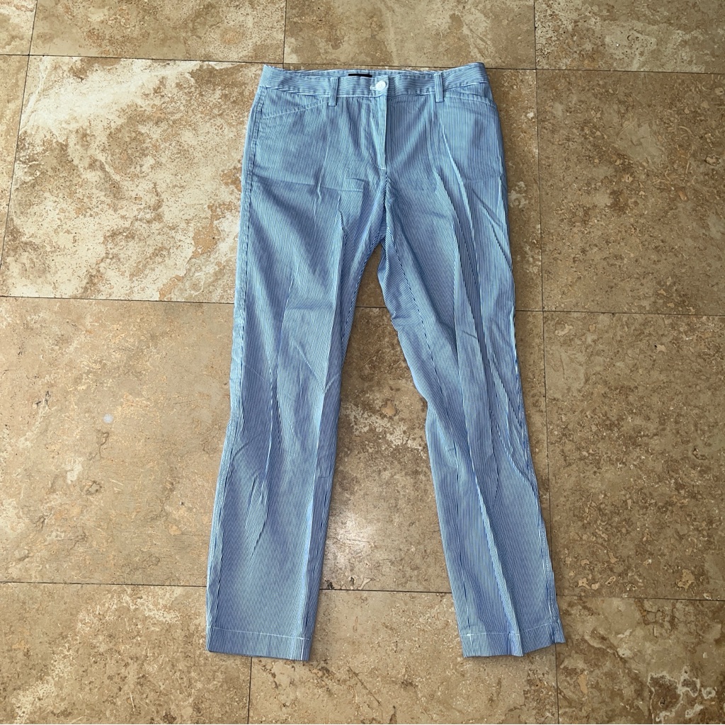 Talbots Sz 6 Blue & White Striped Pants